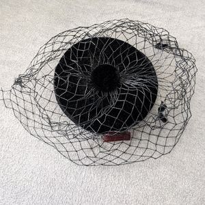 Vintage hat with lace and velvet now accents